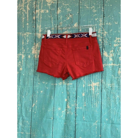 Joe's Red Fringed Hem Shorts size 26 - Picture 5 of 10